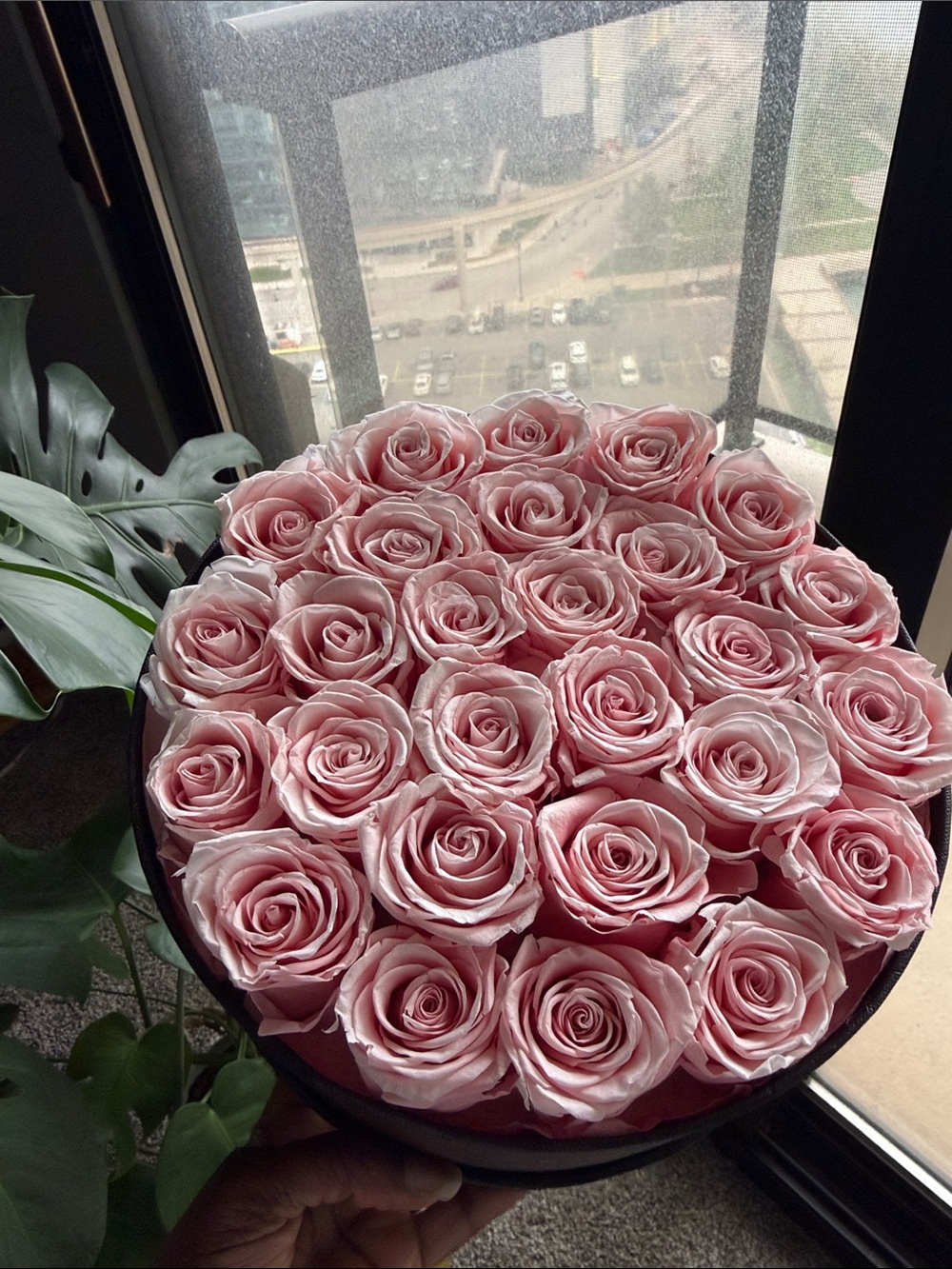Pink Box Roses 🌹 Faux Floral Arrangement (color fading) extremely faded